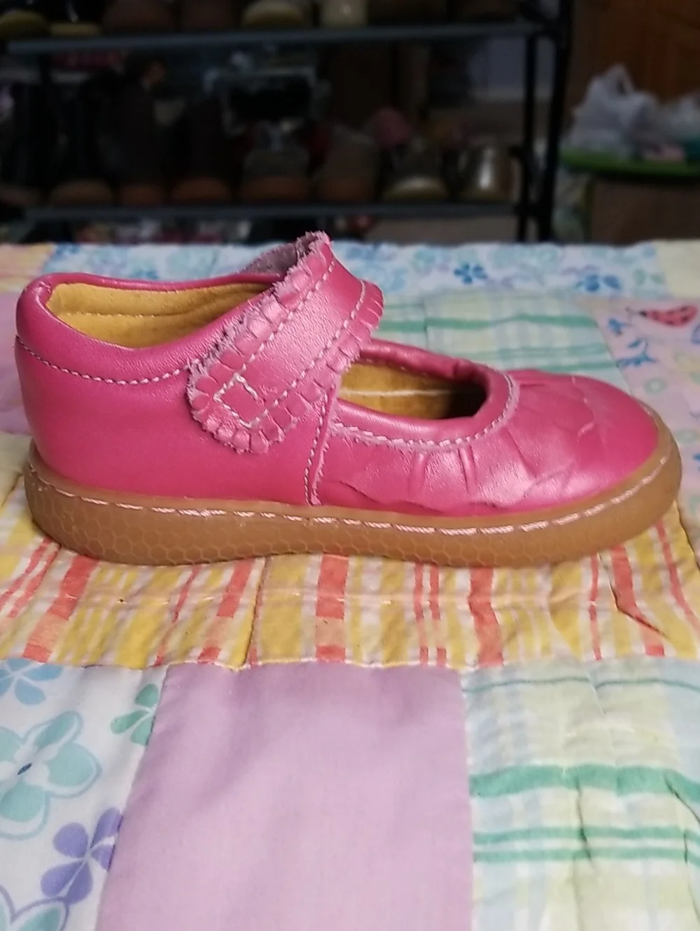 Livie & Luca Pink Shimmer Soft Leather Mary Jane Size 6 Ruche OG Made in Mexico